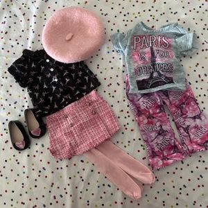 American girl doll Paris outfit and pajamas